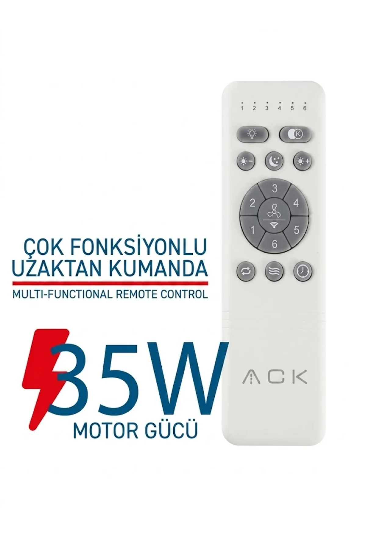 TAVAN FANI BEYAZ 35W DC MOTOR 52 INC (132CM) UZAKTAN KUMANDALI - Görsel 4
