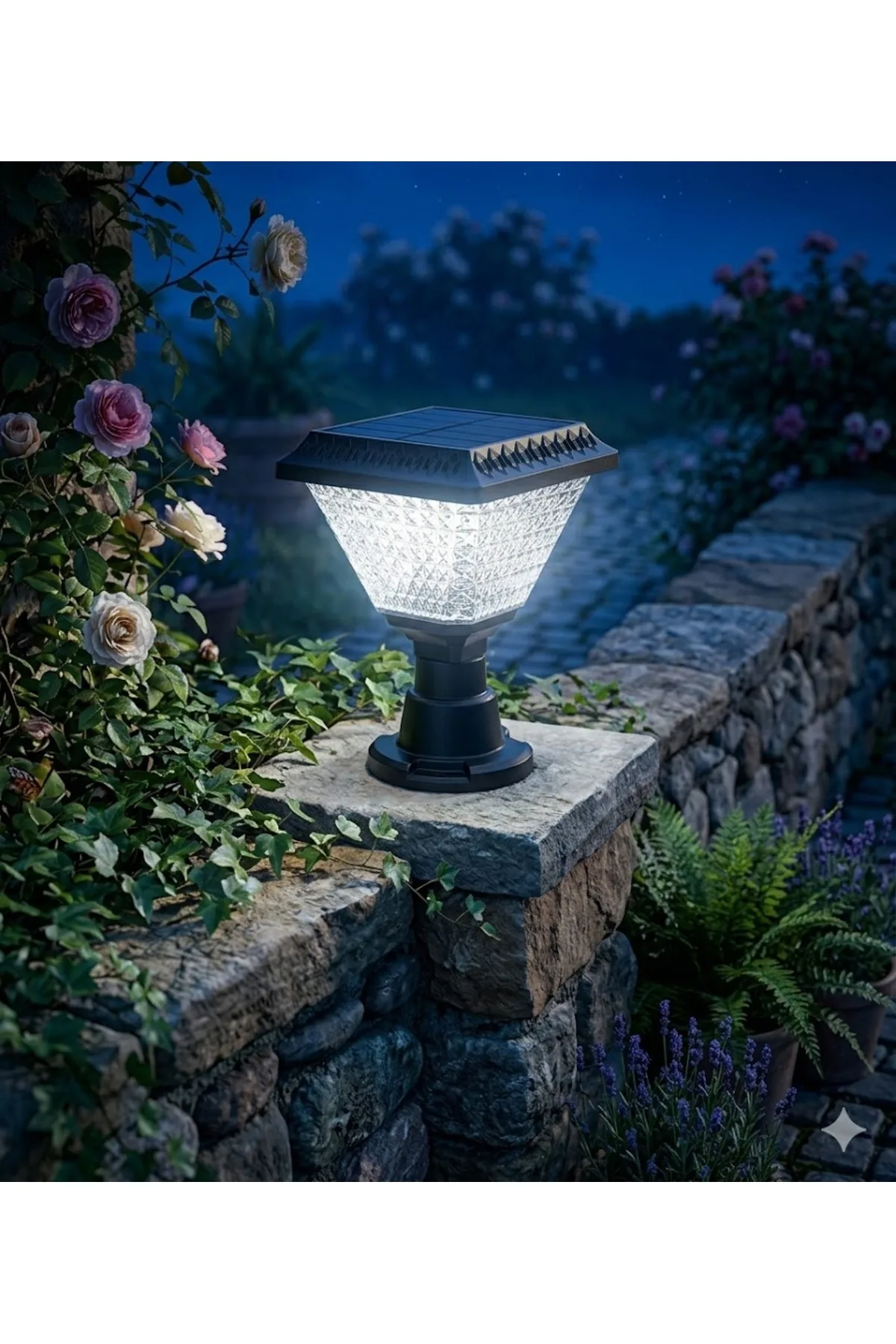 9311 30W SOLAR GÜNEŞ ENERJİLİ BAHÇE ARMATÜRÜ 6500K BEYAZ IŞIK IP65