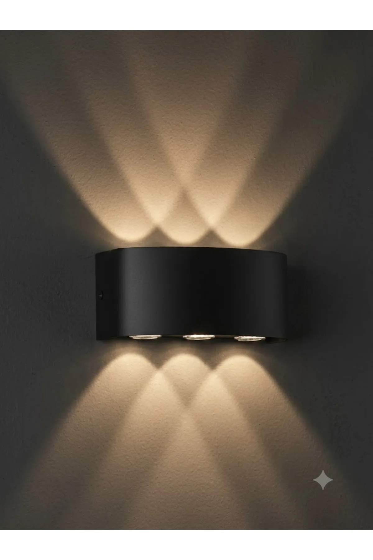 SİYAH KASA HAİTİ LED APLİK IP54 3000K 6*1W / SMD CHIP 50.000 SAAT KULLANIM ÖMRÜ 3 MERCEK - Görsel 2
