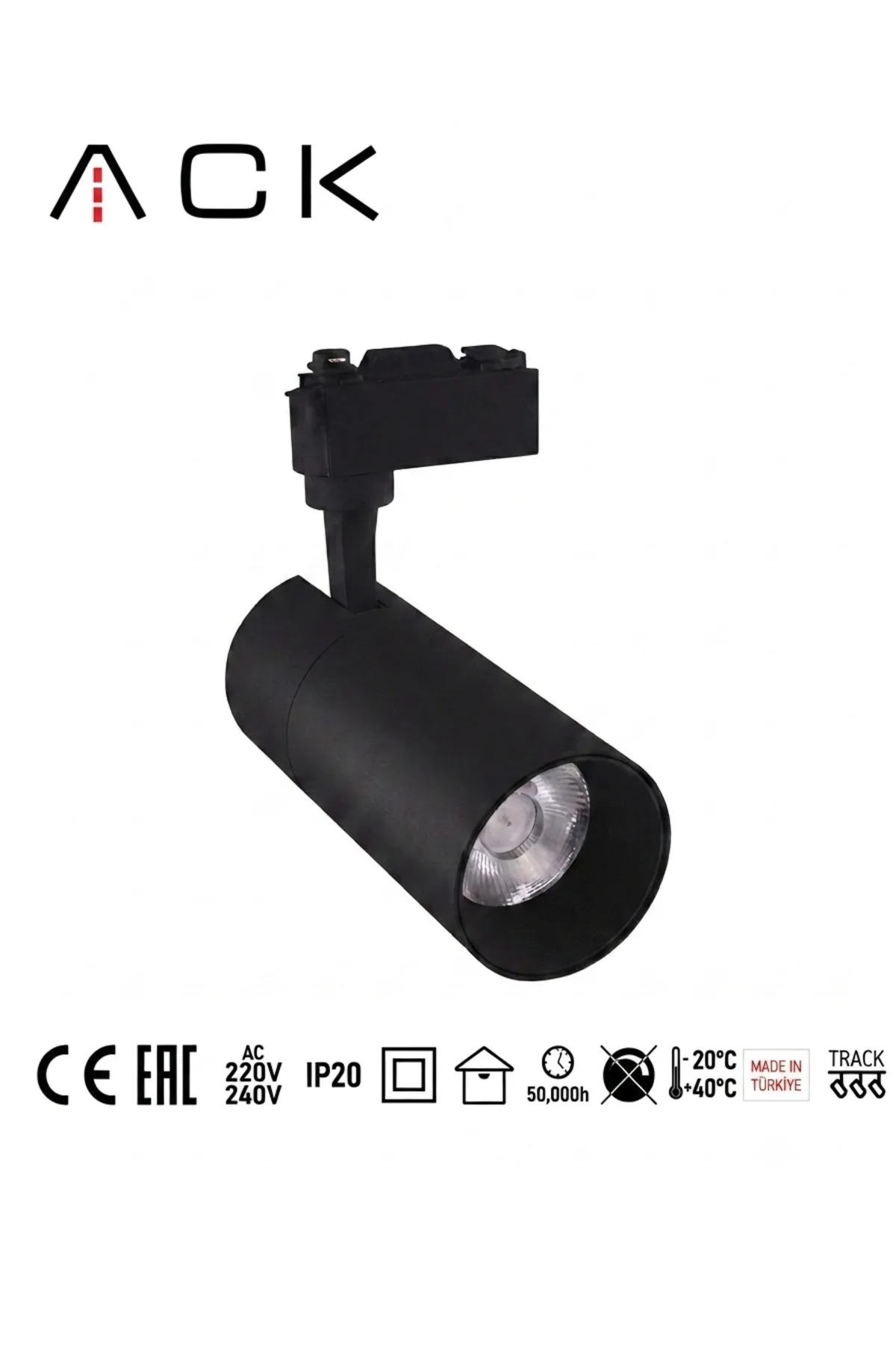 10W Alüminyum LED Ray Spot Armatür Siyah Kasa 3000k Günışığı AD30-01001 - Görsel 3