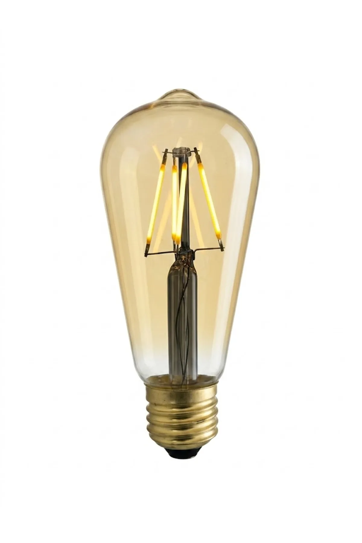 4W 220-240V E27 2200K ST64 LED RUSTIK AMPUL 7 ADET - Görsel 2