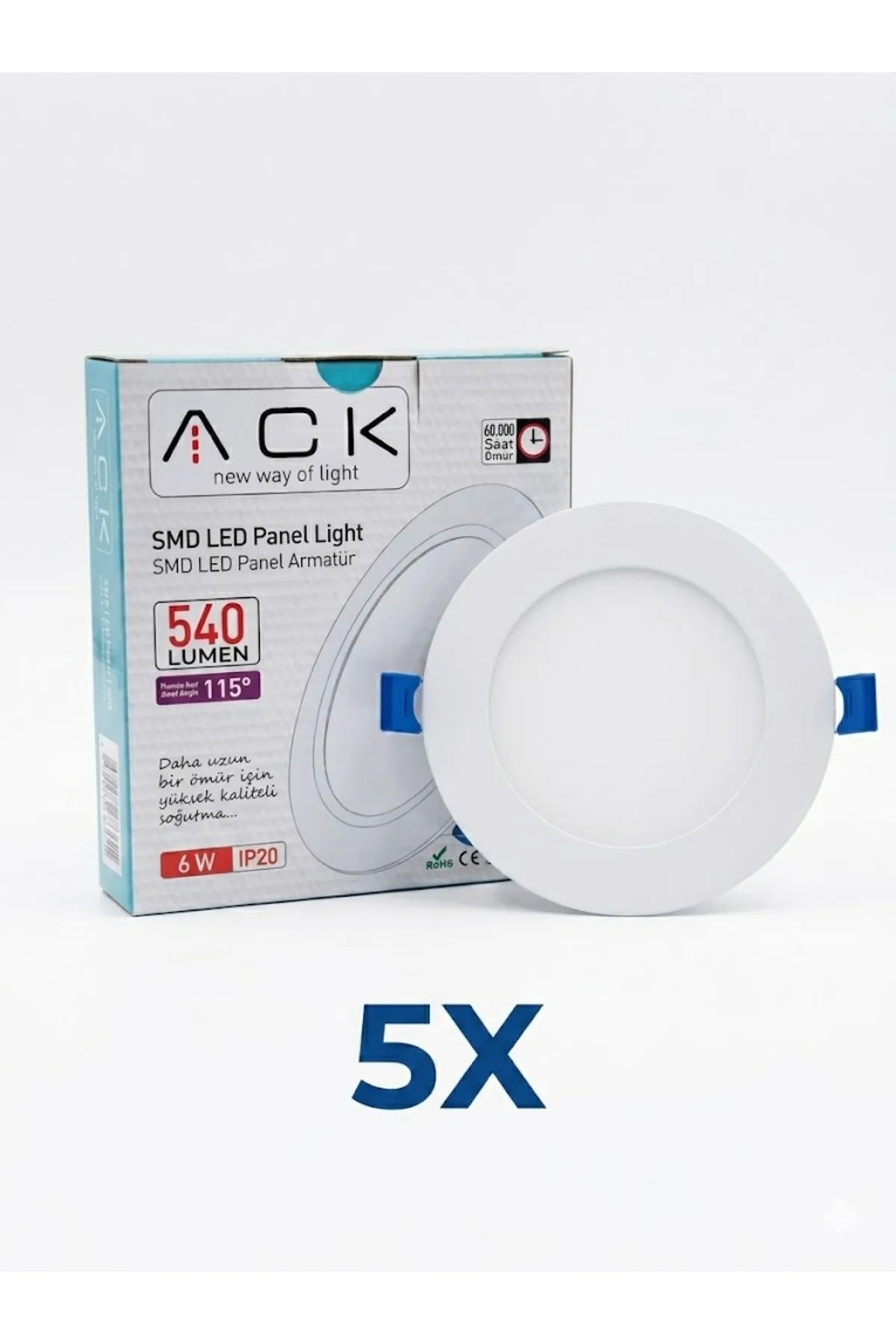 6W LED PANEL 6500K BEYAZ ISIK 5 ADET