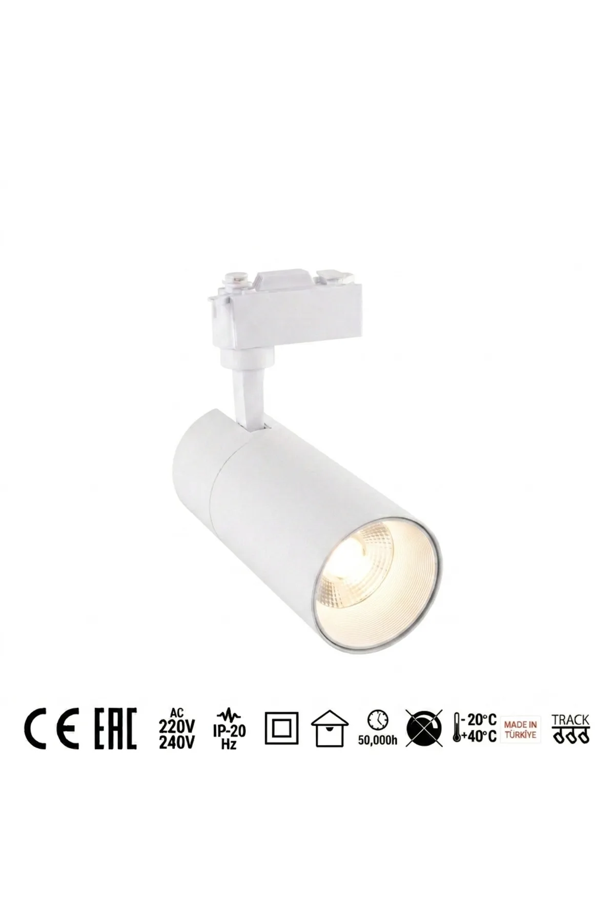 30W Alüminyum LED Ray Spot Armatür Beyaz Kasa 3000k Günışığı AD30-01100