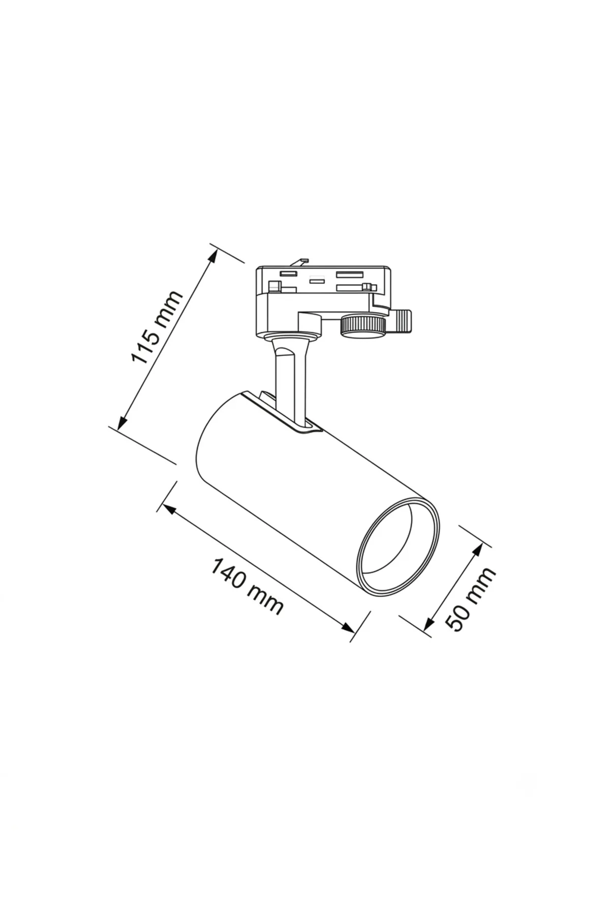 10W Alüminyum LED Ray Spot Armatür Siyah Kasa 6500k Beyaz Işık AD30-01031 - Görsel 2