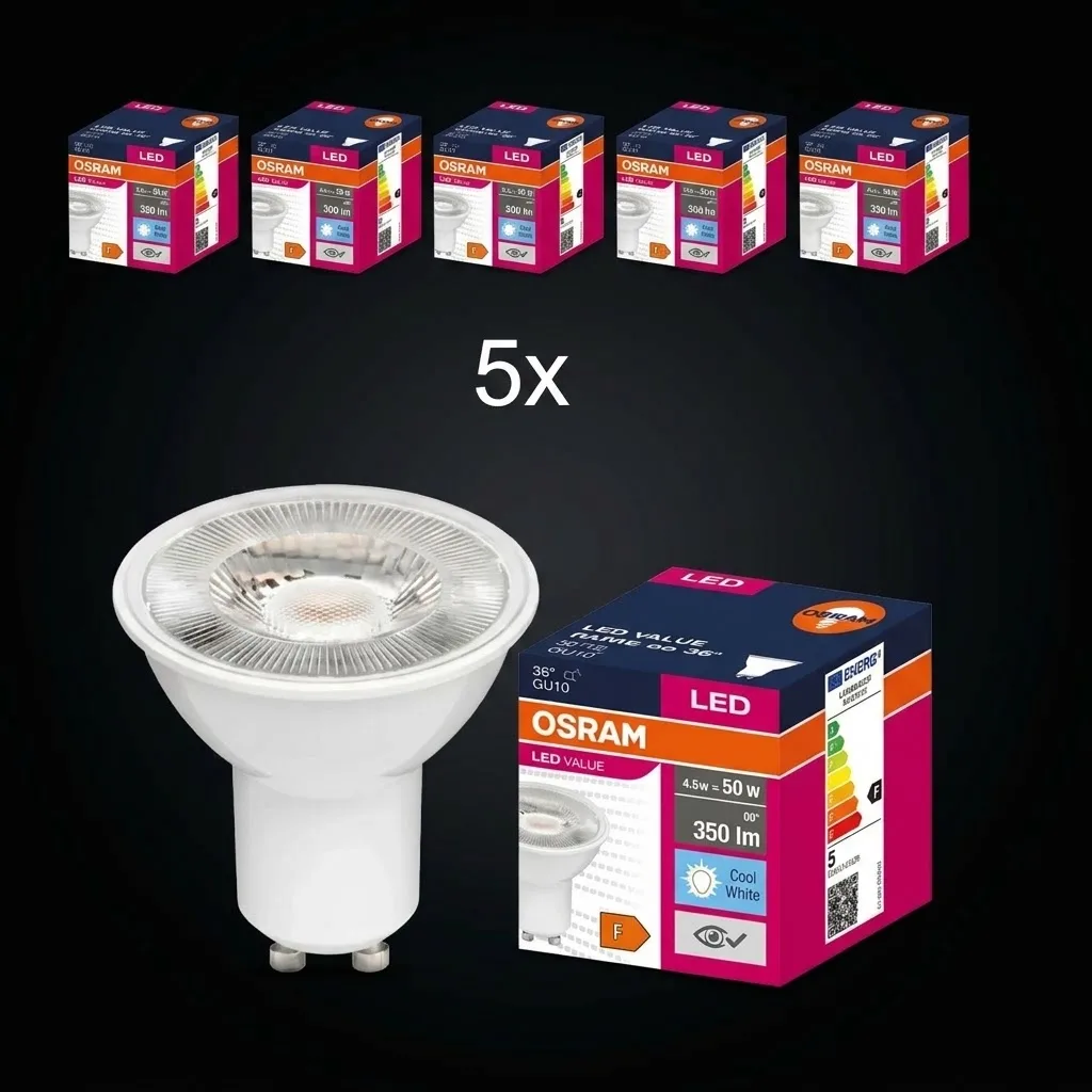 GU10 Led Ampul 4.5W 4000K Sıcak Beyaz (5 Adet)