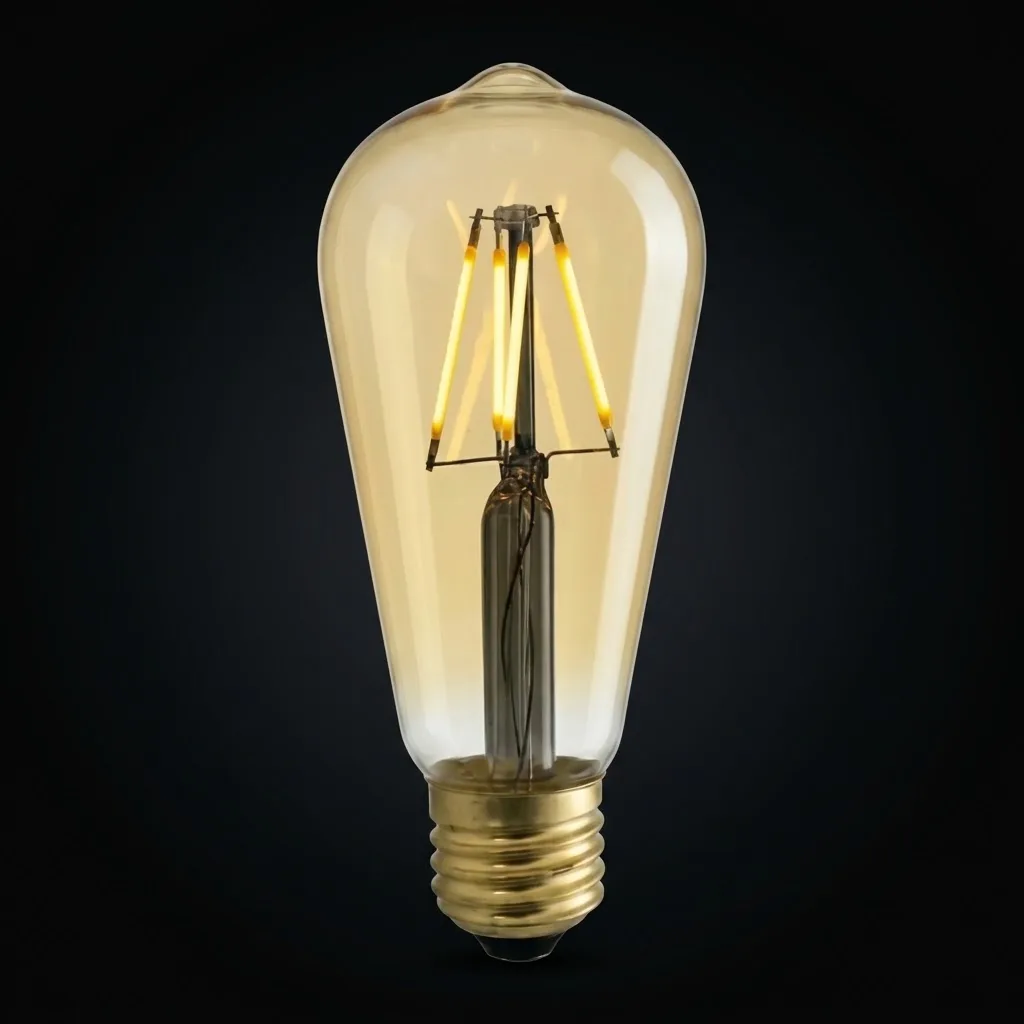 4W 220-240V E27 2200K ST64 LED RUSTIK AMPUL 4 ADET - Görsel 2